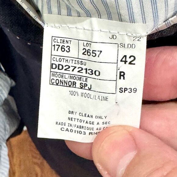 David Donahue CONNOR Check 2 Button Blazer. 42R - Picture 9 of 11